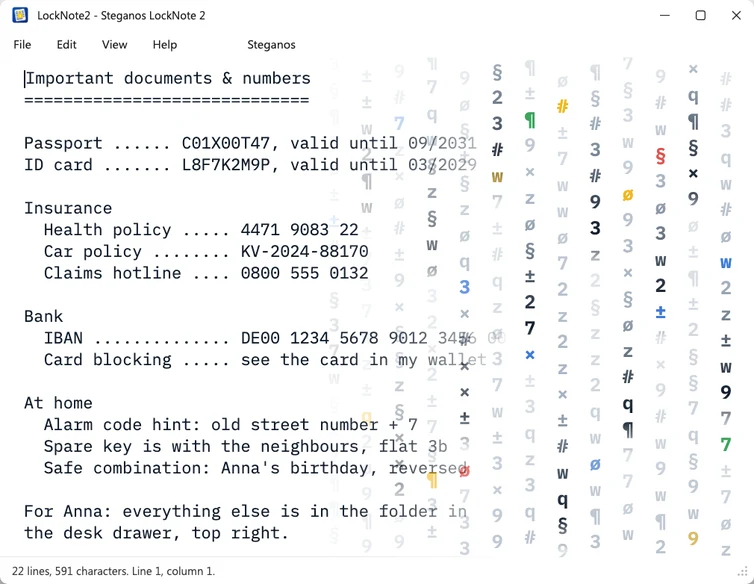Steganos LockNote 2 – secure encryption